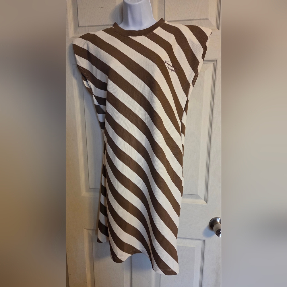 Brown and White Striped Dress Size Medium* NWT